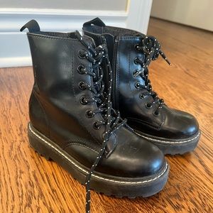 Black combat boots